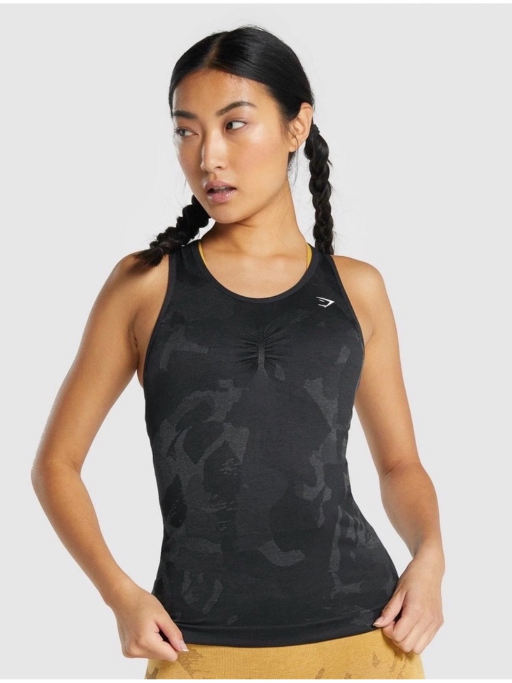 Gymshark Black Camo Seamless Racerback Tank large